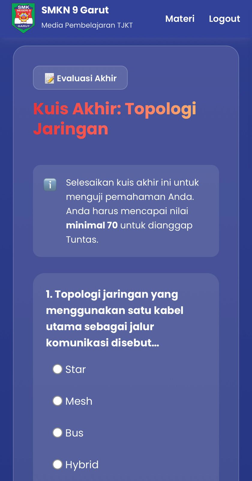 Screenshot Materi HP